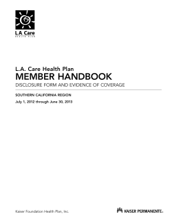disclosure form and evidence of coverage