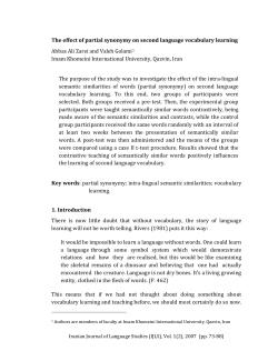 The effect of partial synonymy on second language vocabulary