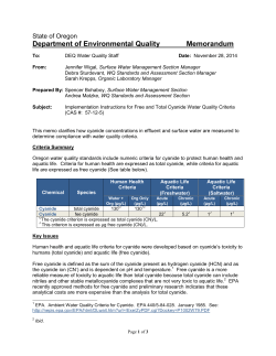 Cyanide - Oregon Department of Environmental Quality