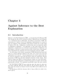 Chapter 3 Against Inference to the Best Explanation