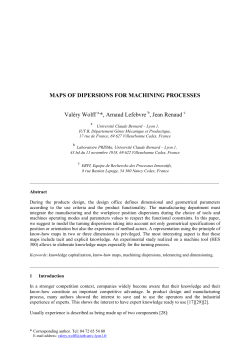 MAPS OF DIPERSIONS FOR MACHINING