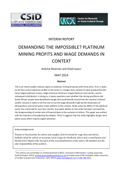 DEMANDING THE IMPOSSIBLE? PLATINUM MINING PROFITS