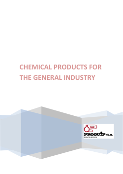 CHEMICAL PRODUCTS FOR THE GENERAL INDUSTRY