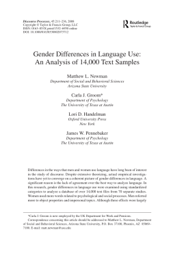Gender Differences in Language Use