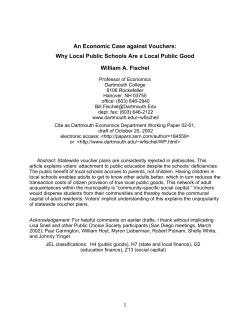 1 An Economic Case against Vouchers: Why Local Public Schools