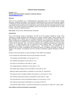 Clinical Examination of Voice