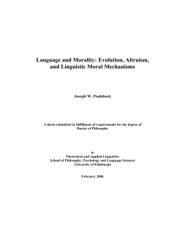 Language and Morality: Evolution, Altruism, and Linguistic Moral