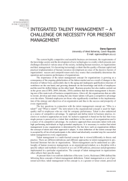 Integrated talent Management - a challenge or
