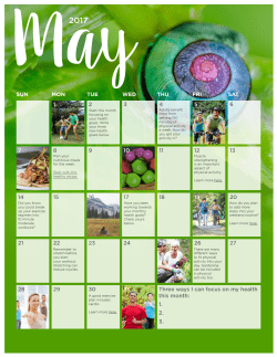 May Calendar - Focus on Fitness