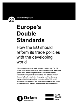 Europe`s Double Standards: How the EU should reform its trade