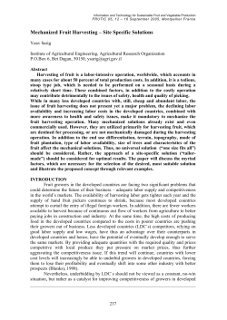 Mechanized Fruit Harvesting &oelig; Site Specific Solutions