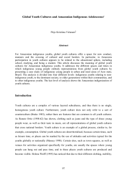 Global Youth Cultures and Amazonian Indigenous Adolescence1