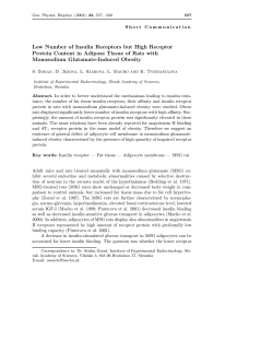Low Number of Insulin Receptors but High Receptor Protein Content