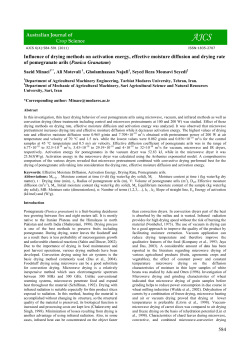 584 Influence of drying methods on activation energy, effective