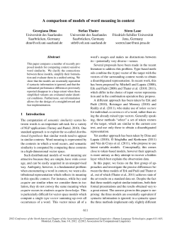 A comparison of models of word meaning in context
