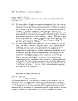 1607 &ndash; Topsell, History of foure-footed beastes