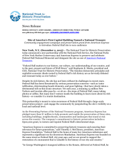 News Release - FederalHall.org