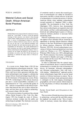 Material Culture and Social Death: African-American