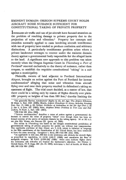 Eminent Domain: Oregon Supreme Court Holds Aircraft Noise