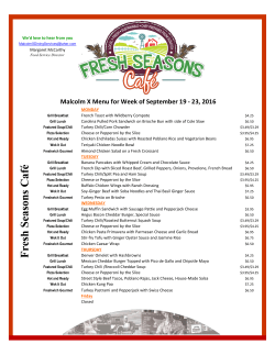 23, 2016 Fresh Seasons C af&eacute;