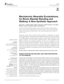 Mechatronic Wearable Exoskeletons for Bionic Bipedal Standing