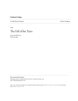 The Fall of the Tsars - SPARK: Scholarship at Parkland