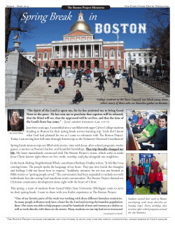 Spring Break in Boston 2014 - The Boston Project Ministries