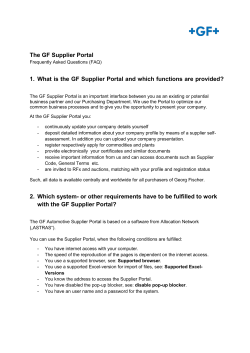 FAQ Supplier Portal