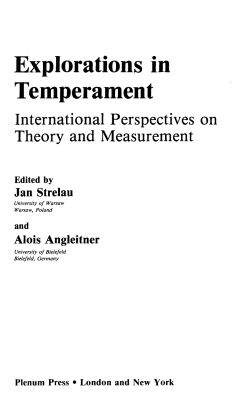 Explorations in Temperament