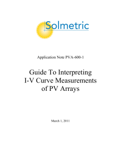 Interpreting IV Curves of PV Arrays