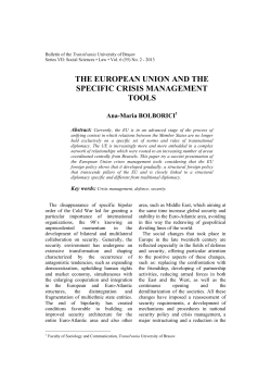 the european union and the specific crisis management tools