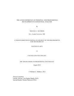 The lived experience of personal and professional development in