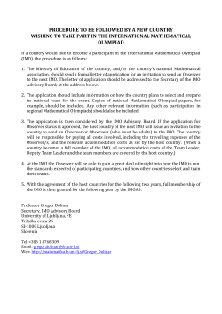 Procedure to be followed by a new country wishing to take part in