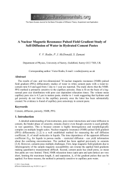 A Nuclear Magnetic Resonance Pulsed Field Gradient Study of Self