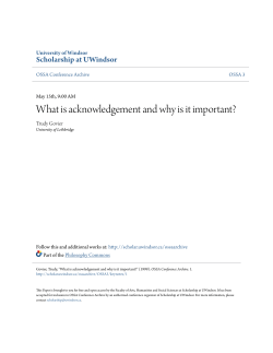 What is acknowledgement and why is it important?