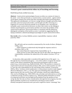 Toward a post-constructivist ethics in/of teaching and learning