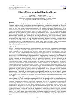 Effect of Stress on Animal Health: A Review