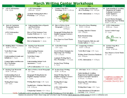 March Writing Center Workshops