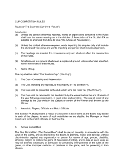 Cup Competition Rules - Scottish Football Association