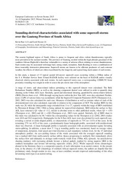 Sounding-derived characteristics associated with some supercell