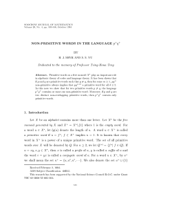 NON-PRIMITIVE WORDS IN THE LANGUAGE p 1. Introduction