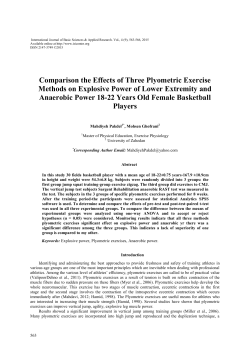 Comparison the Effects of Three Plyometric Exercise Methods on