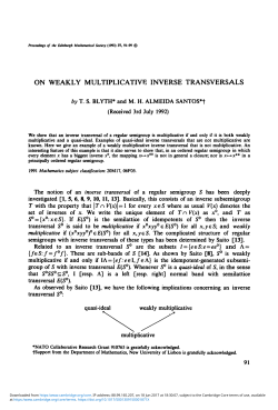 On weakly multiplicative inverse transversals