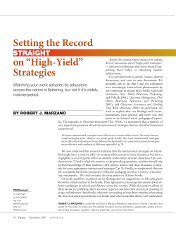 Setting the Record on “High-Yield” Strategies