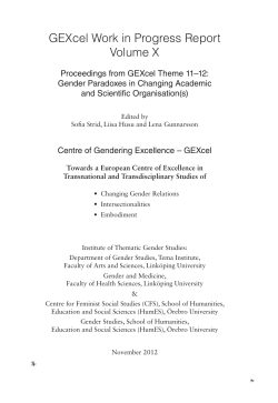 GEXcel Work in Progress Report Volume X