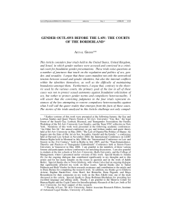 gender outlaws before the law: the courts of the borderland