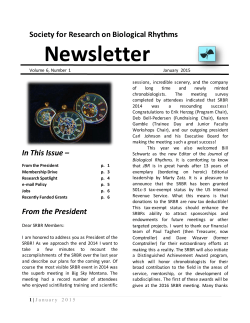 Newsletter - Society for Research on Biological Rhythms