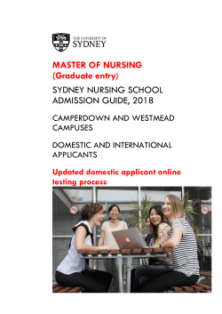 MASTER OF NURSING (Graduate entry)