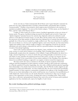 THREE UTOPIAN FOUNDING MYTHS