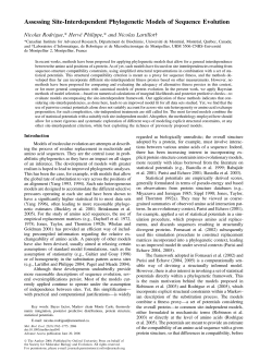 Assessing Site-Interdependent Phylogenetic